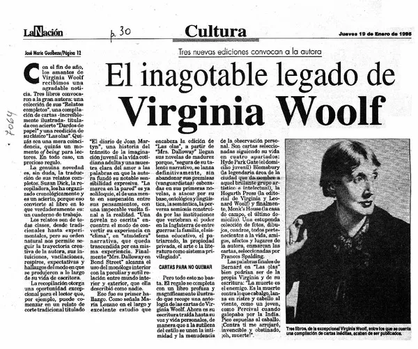 El inagotablelegado de Virginia Woolf  [artículo] José María Guelbezu.
