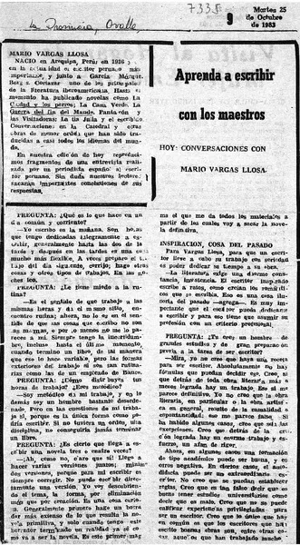 Aprenda a escribir con los maestros.  [artículo]