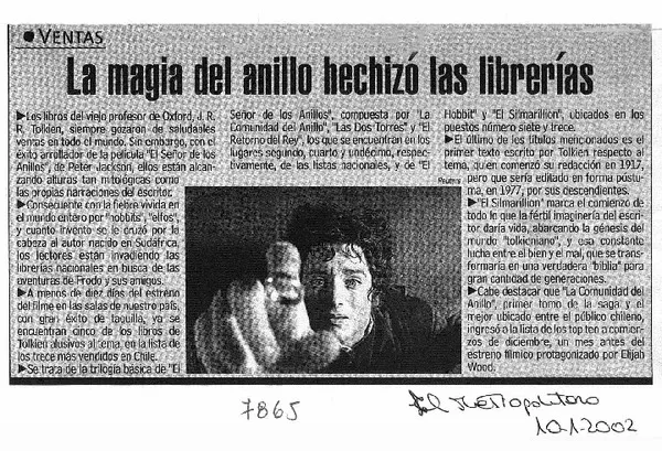 La magia del anillo hechizó las librerías  [artículo]