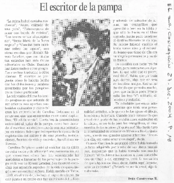 El escritor de la pampa  [artículo] Iván Contreras R.