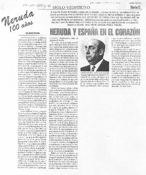 Neruda y España en el corazón  [artículo] Luis García Montero.