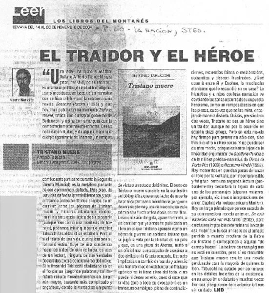 El traidor y el héroe  [artículo] Vicente Montañés.