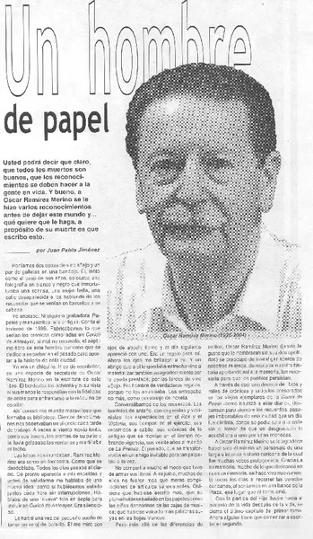 Un hombre de papel  [artículo] Juan Pablo Jiménez