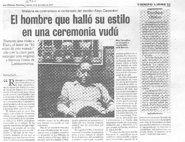 El Hombre que halló su estilo en una ceremonia vudú  [artículo]