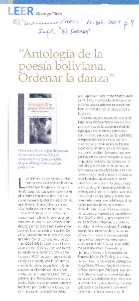 Antología de la poesía boliviana  [artículo] Rodrigo Pinto.