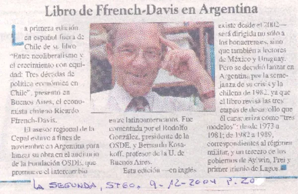 Libro de Ffrench-Davis en Argentina  [artículo]