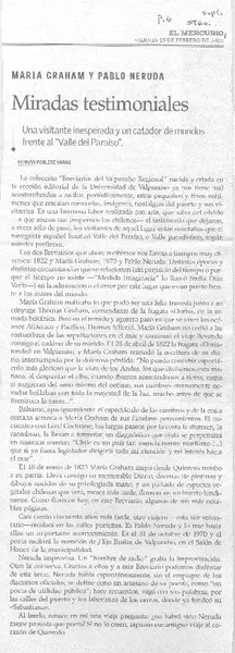 Miradas testimoniales  [artículo] Hernán Poblete Varas
