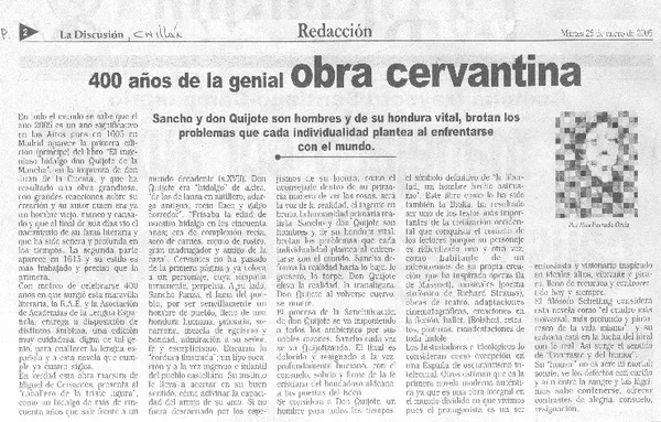 400 años de la genial obra cervantina  [artículo] Ena Ferrada Ortiz