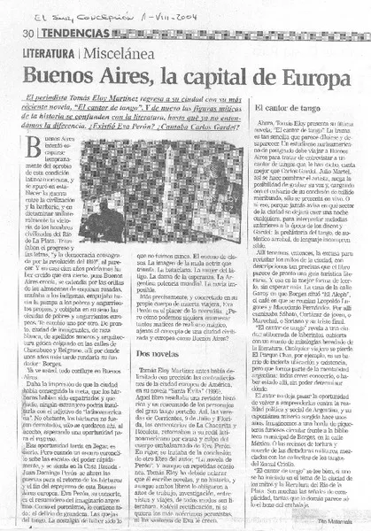 Buenos Aires, la capital de Europa  [artículo] Tito Matamala