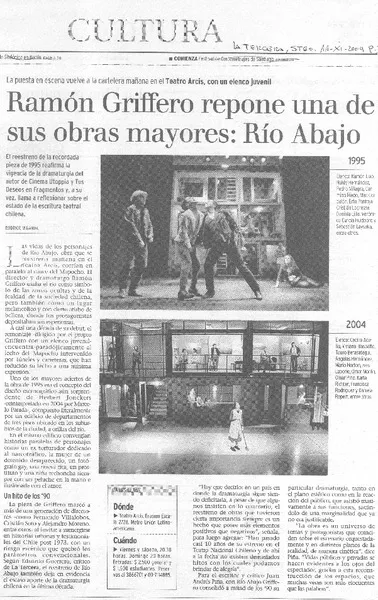 Ramón Griffero repone una de sus obras mayores: Río abajo  [artículo] Rodrigo Miranda