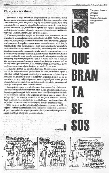 Chile, esa caricatura  [artículo] Jaime Pinos