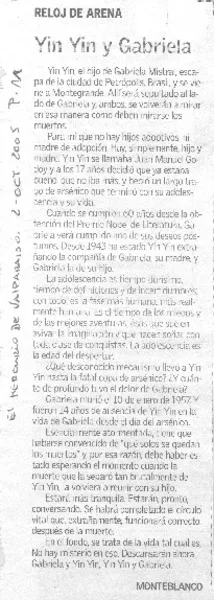 Yin Yin y Gabriela.  [artículo] Monteblanco