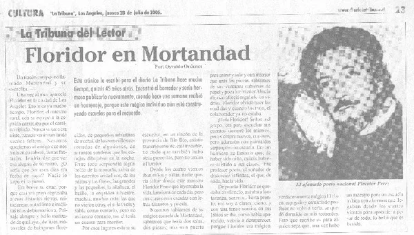 Floridor en Mortandad.  [artículo] Osvaldo Ordenes