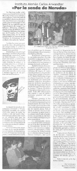 Por la senda de Neruda  [artículo] Francois Blanchetau Rodríguez