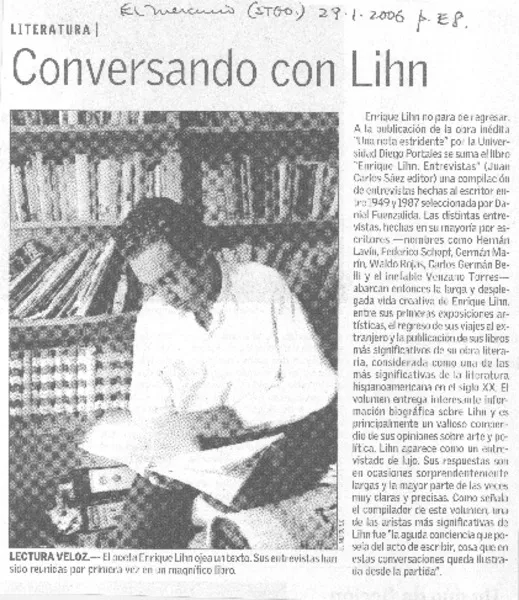 Conversando con Lihn  [artículo].