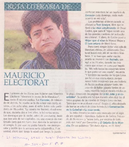 Mauricio Electorat  [artículo] Alvaro Matus.