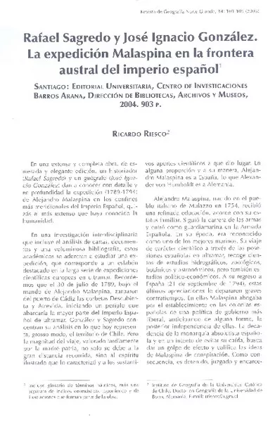 Expedición Malaspina  [artículo] Ricardo Riesco