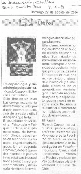 Psicopatología y semiología psiquiátrica  [artículo]
