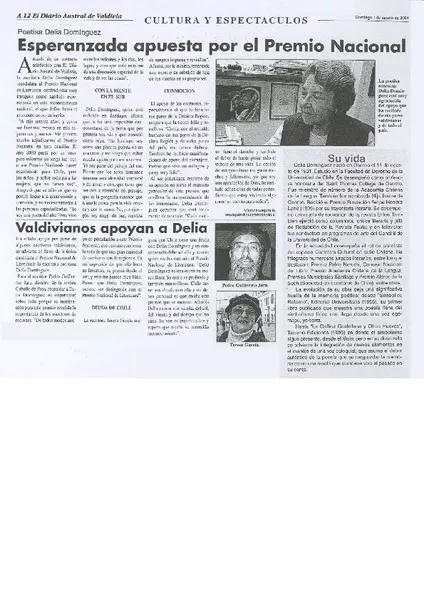 Esperanzada apuesta por el Premio Nacional  [artículo]