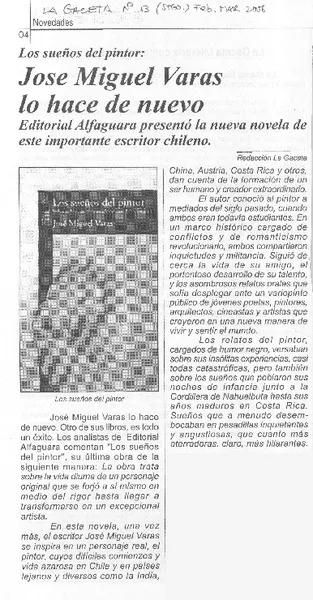 José Miguel Varas lo hace de nuevo  [artículo]