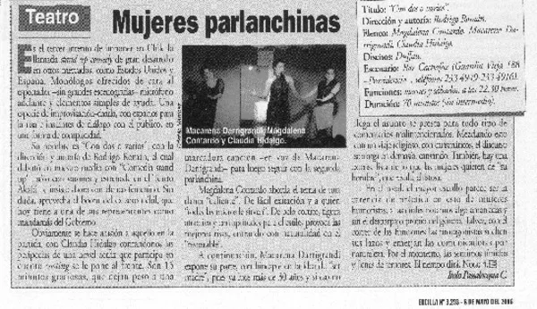 Mujeres parlanchinas  [artículo] Italo Passalacqua C.