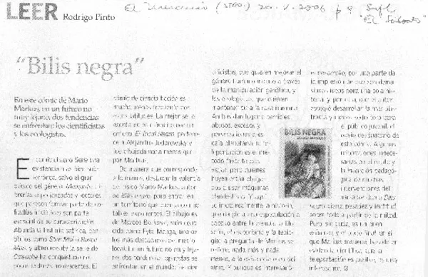 Bilis negra  [artículo] Rodrigo Pinto.
