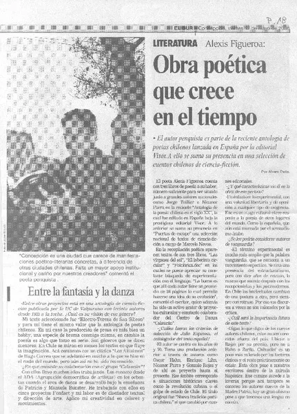 Obra poética que crece en el tiempo : [entrevista]  [artículo]Alvaro Peña.