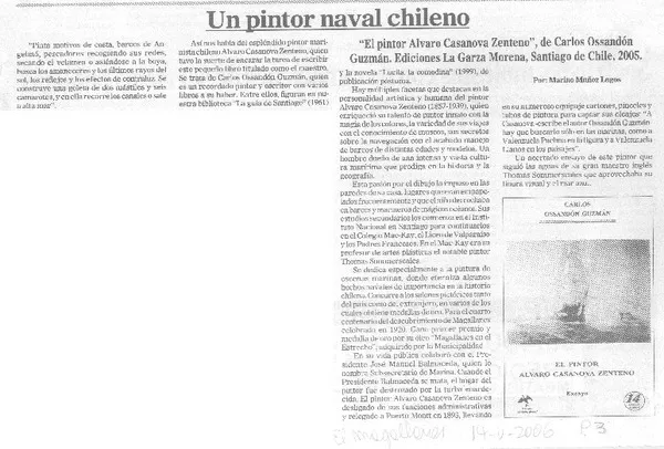 Un pintor naval chileno  [artículo] Marino Muñoz Lagos.