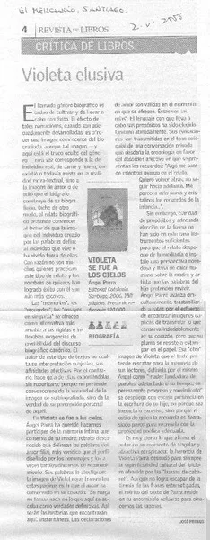 Violeta elusiva  [artículo] José Promis.