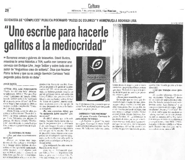 "Uno escribe para hacerle gallitos a la mediocridad" [entrevista] [artículo] Javier García.