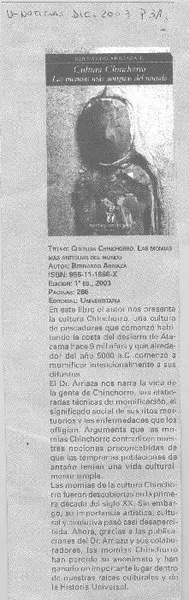Cultura chinchorro  [artículo]