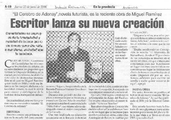 Escritor lanza su nueva creación  [artículo]
