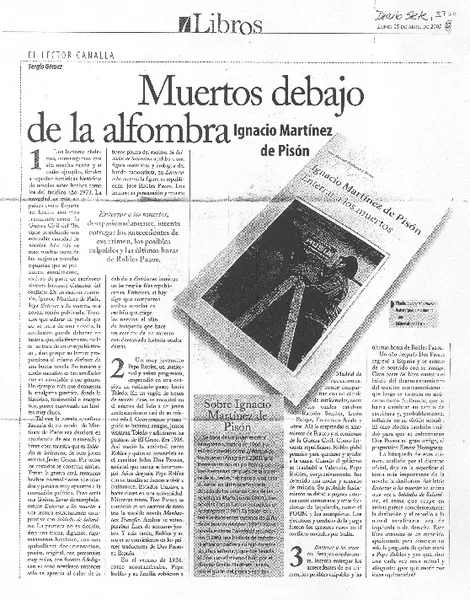 Muertos debajo de la alfombra  [artículo] Sergio Gómez.