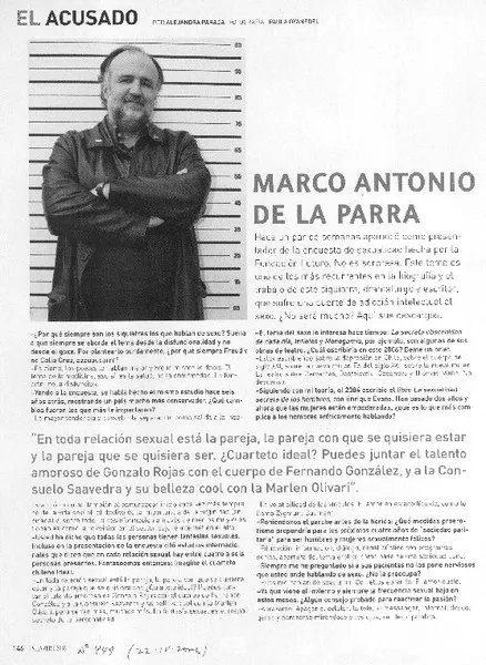 Marco Antonio de la Parra [entrevista] [artículo] Alejandra Parada.