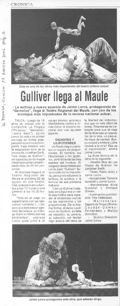 Gulliver lelga al Maule.  [artículo]