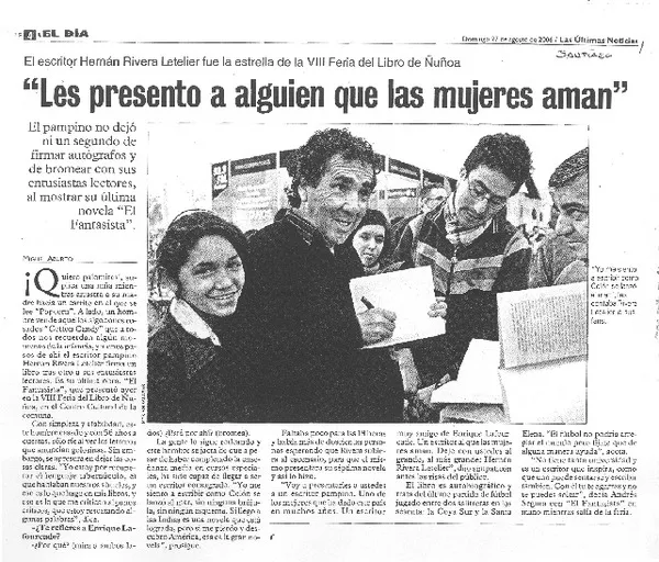"Les presento a alguien que las mujeres aman"  [artículo] Miguel Aburto.