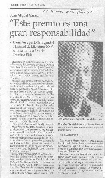 "Este premio es una gran responsabilidad"  [artículo].