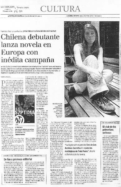 Chilena debutante lanza novela en Europa con inédita campaña  [artículo] Roberto Careaga C.