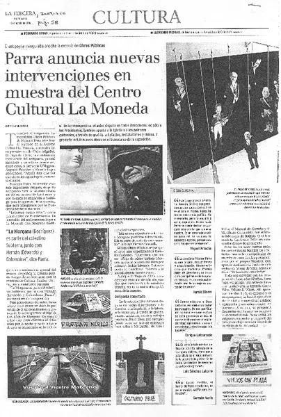 Parra anuncia nuevas intervenciones en muestra del Centro Cultural de La Moneda  [artículo] Andrés Gómez Bravo.