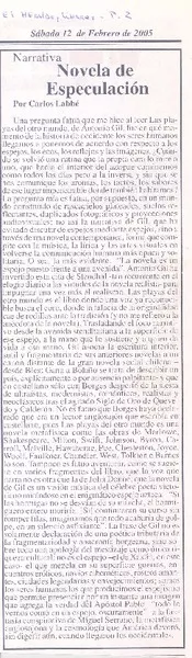 Narrativa novela de especulación  [artículo] por Carlos Labbé.
