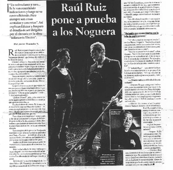 Raúl Ruiz pone a prueba a los Noguera  [artículo] Javier Ibacache V.
