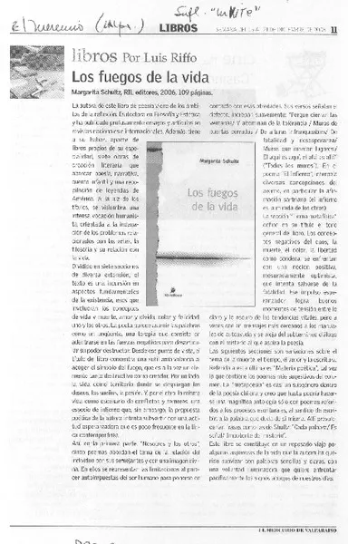 Los fuegos de la vida  [artículo] Luis Riffo.
