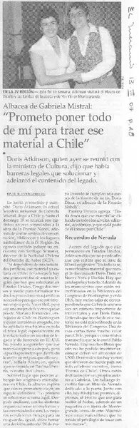 "Prometo poner todo de mí para traer ese material a Chile"  [artículo] Maureen Lennon Zaninovic.