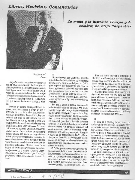 La mano y la historia  [artículo] Carlos Cruz Capote.