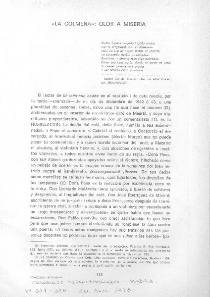 "La colmena": olor a miseria  [artículo] Gonzalo Sobejano.