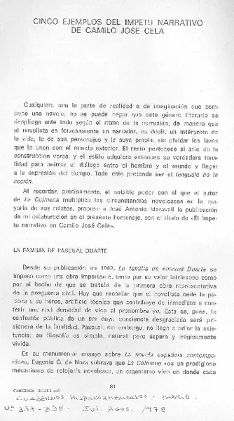 cinco ejemplos del ímpetu narrativo de Camilo José Cela  [artículo] Edmond Vandercammen.