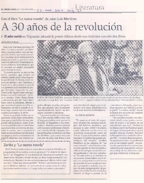A 30 años de la revolucion  [artículo]Leonardo Robles.