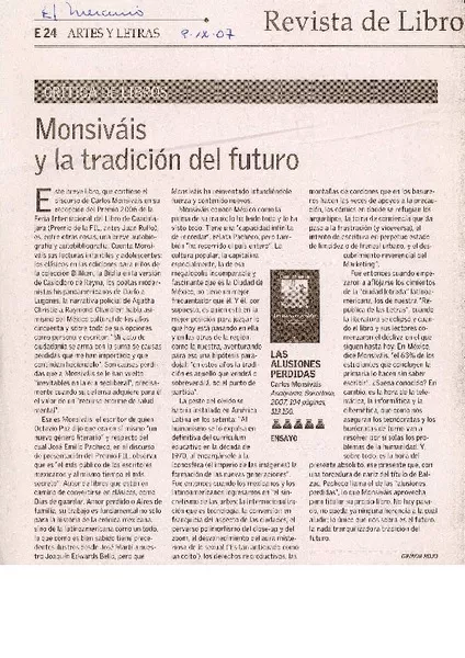 Monsiváis y la tradición del futuro  [artículo] Grinor Rojo.