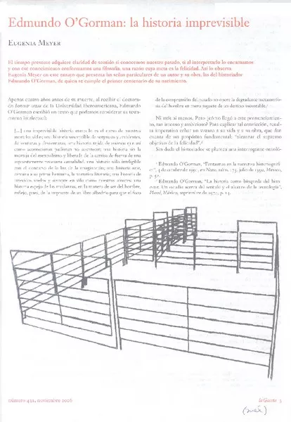 Edmundo O'Gorman: la historia imprevisible  [artículo] Eugenia Meyer.