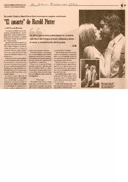 "El amante" de Harold Pinter  [artículo] M. Victoria Massardo.